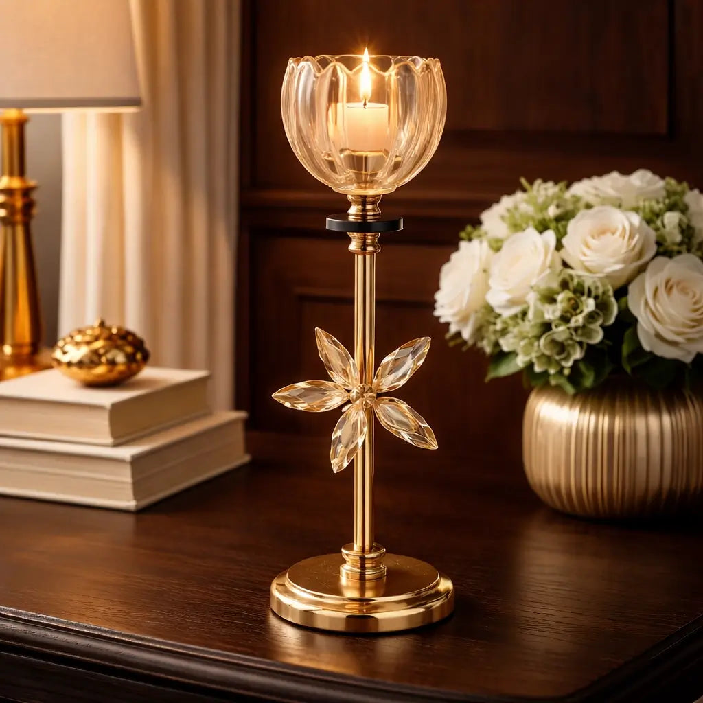 Amber Bloom Candle Stand