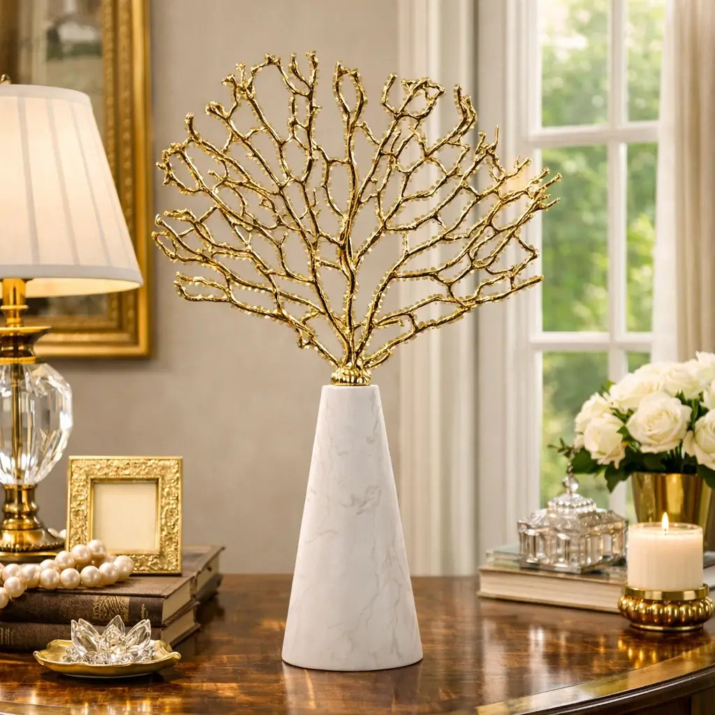Gilded Branch Marble Piece