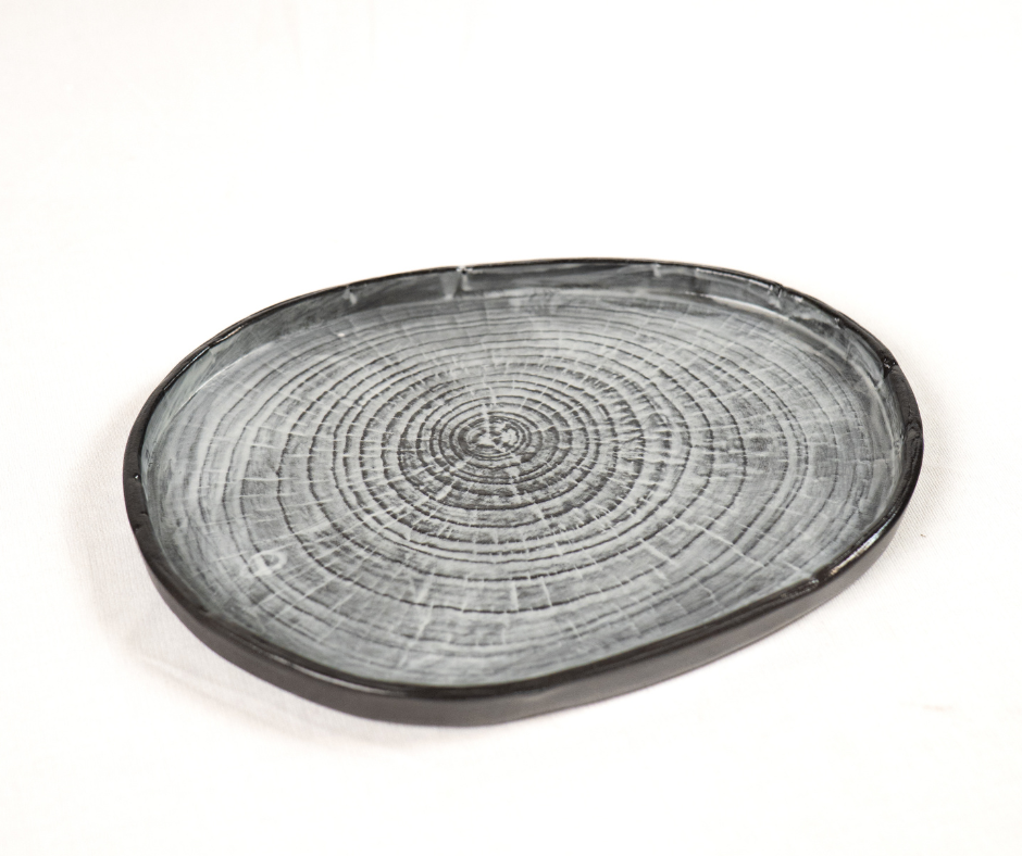 Graphite Bark Platter