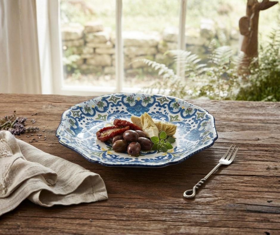 Scalloped Indigo Plate