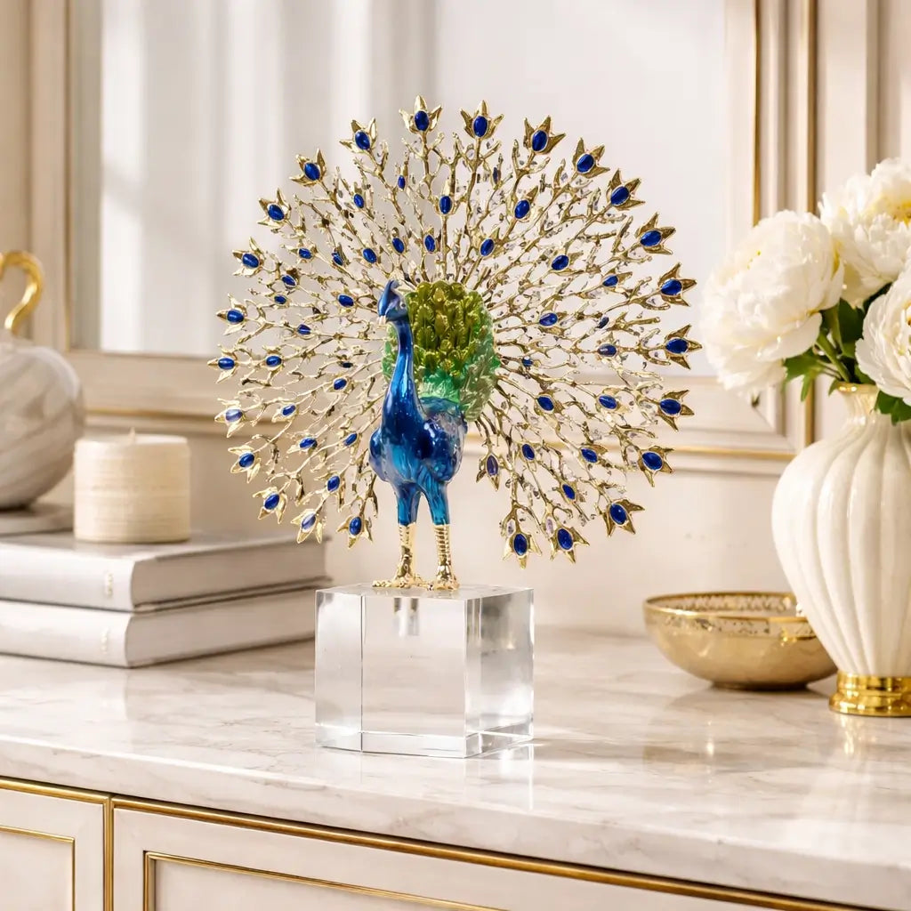 Peacock Crown Display Accent