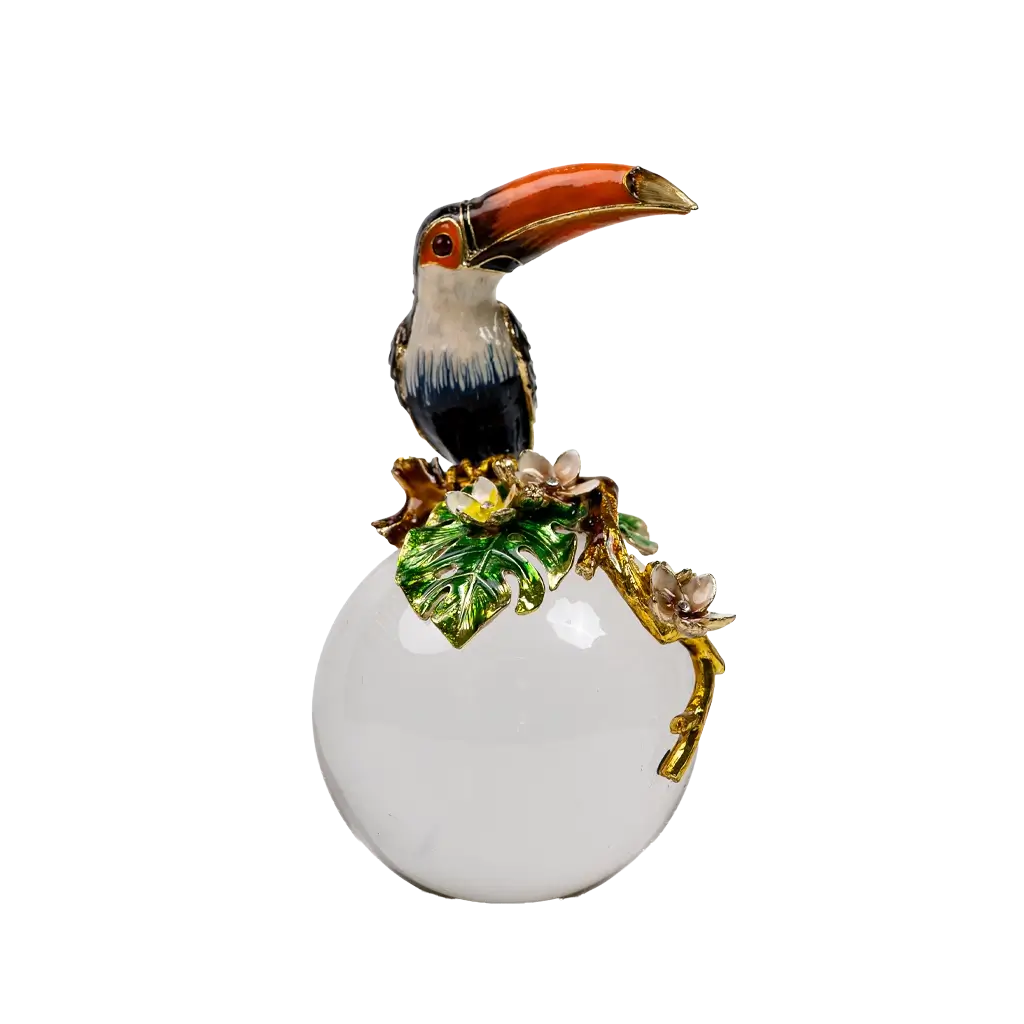 Toucan Perch Globe Sculpture