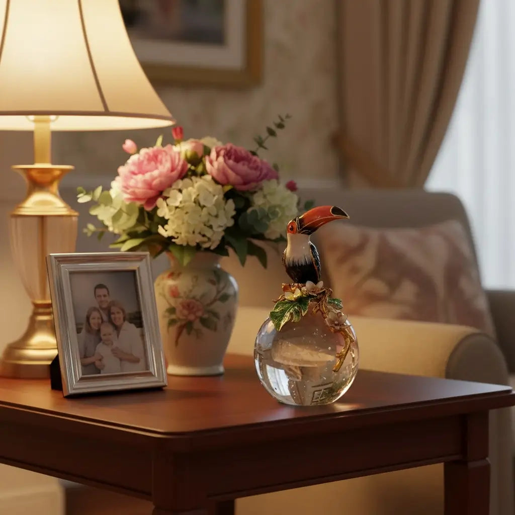 Toucan Perch Globe Sculpture