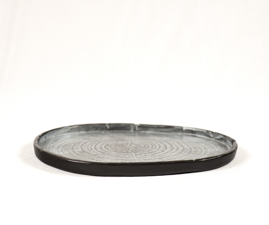 Graphite Bark Platter
