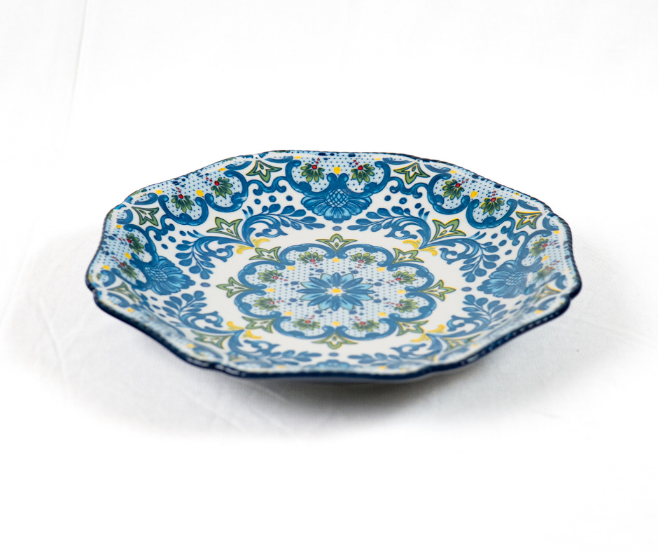 Scalloped Indigo Plate