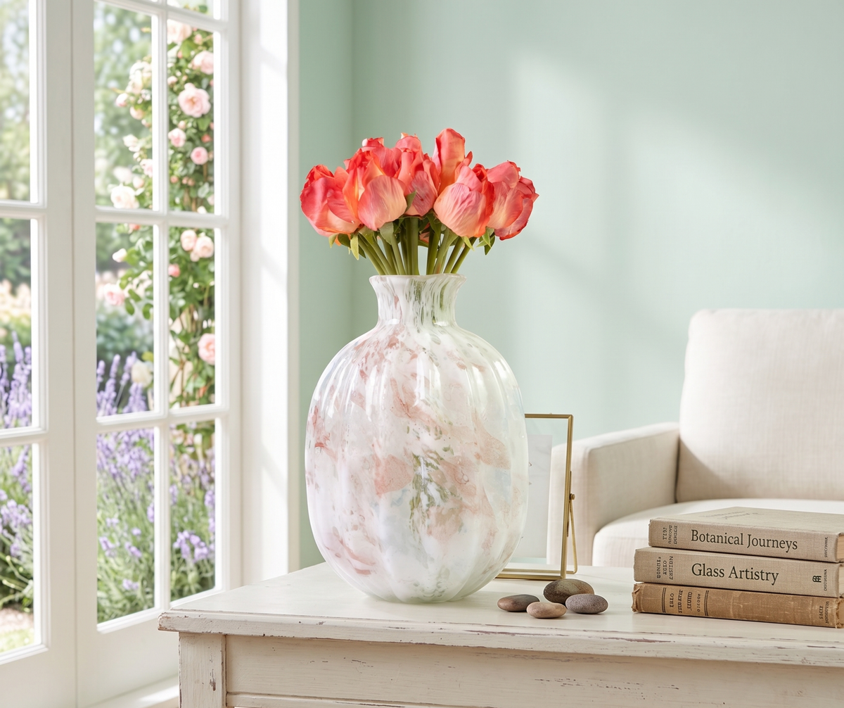 Cloud Marbled Vessel Vase