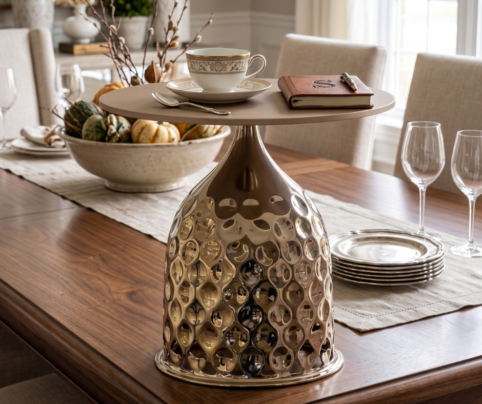 Dimpiled Gold Table