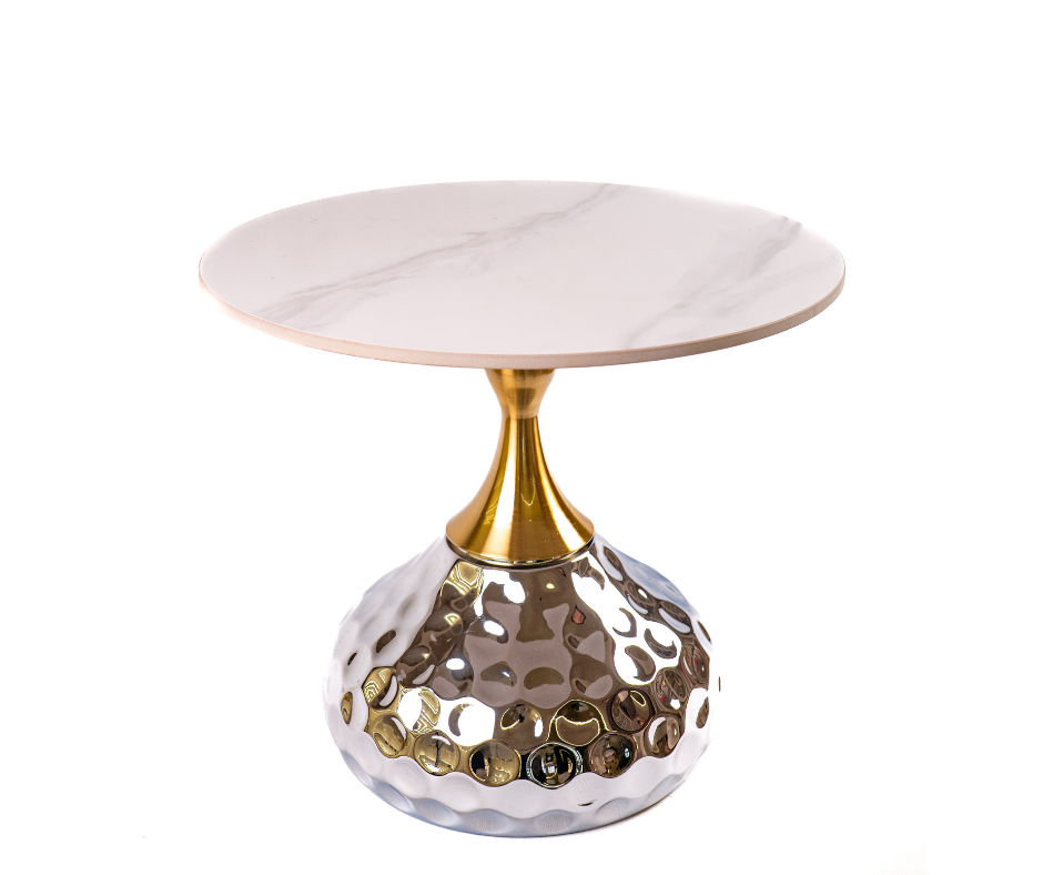 Marble and Metallic Table decor