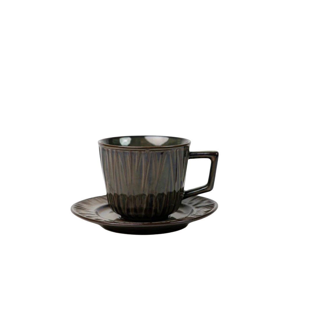 Midnight Pleat Cup & Saucer