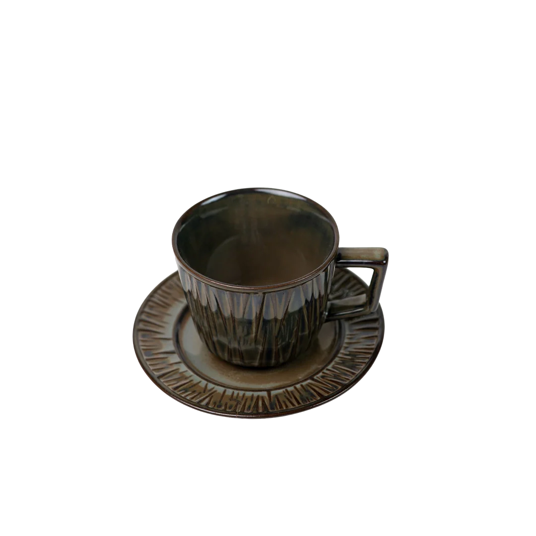 Midnight Pleat Cup & Saucer