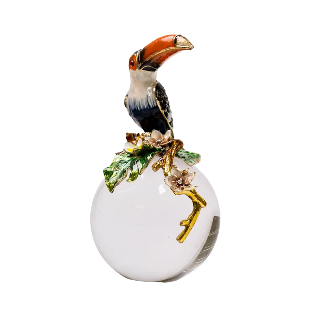 Toucan Perch Globe Sculpture