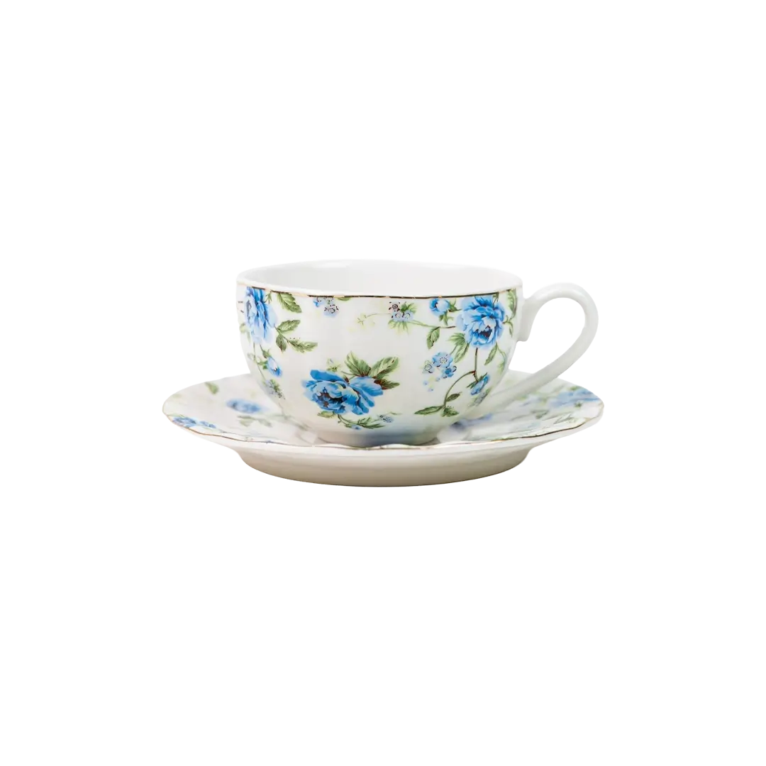 Petal Poetry Tea Cups & Saucers (Set of 6)