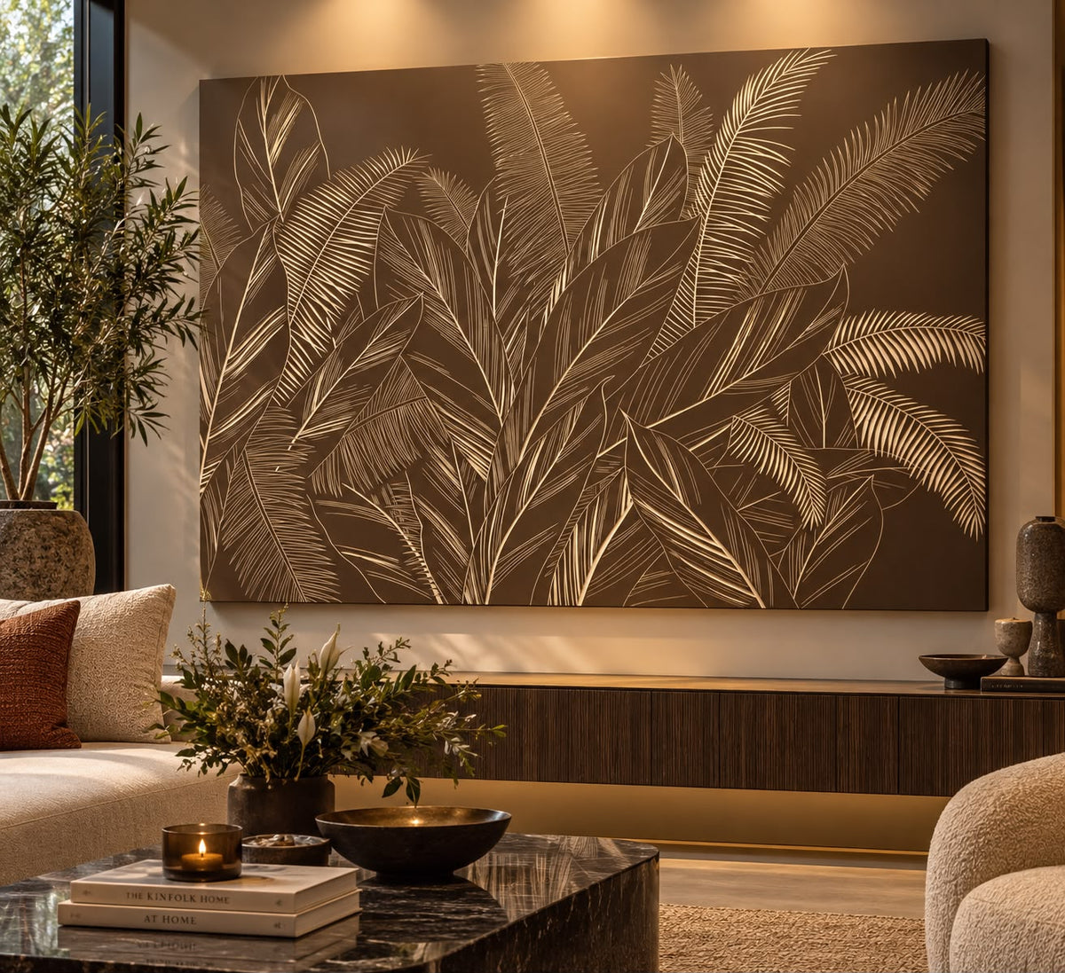 Deep Charcoal Canopy Gold-Line Artwork